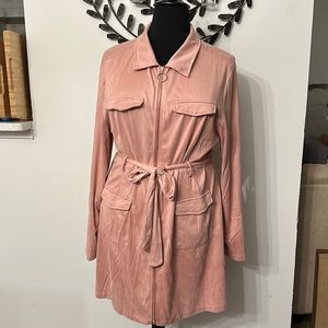 Pink Suede Bodycon Dress